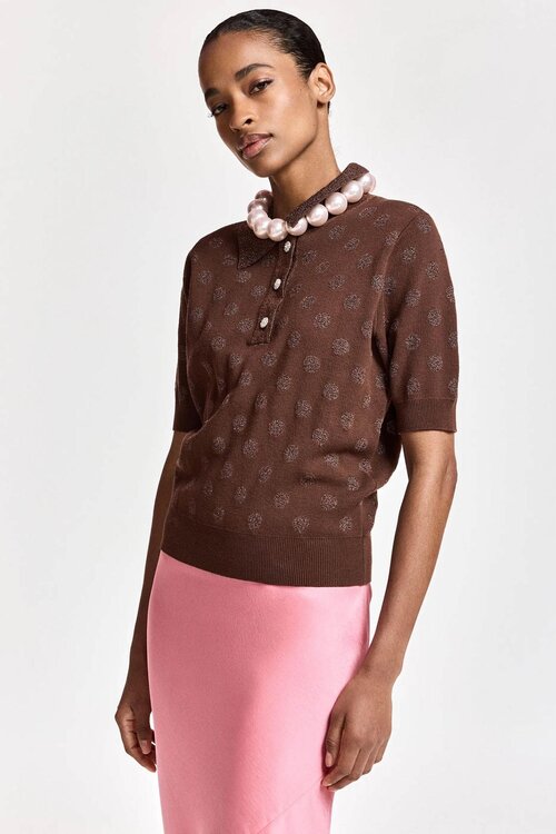 Essentiel Antwerp Polo trui korte mouw Bruin