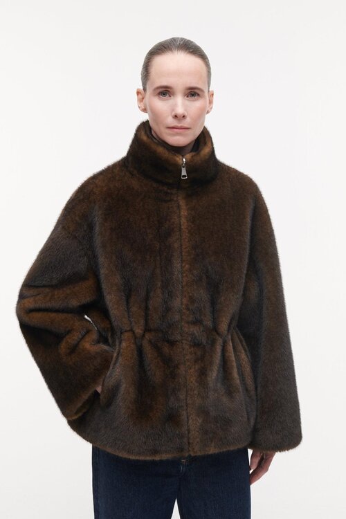 Studio AR by Arma Frankie faux mink jack Kaki
