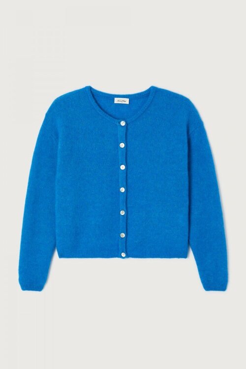 American Vintage Blauw Vitow Gebreid Vest Kobalt