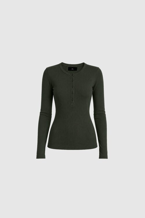 WITHBLACK WBLLULLU LS HENLEY TEE Groen