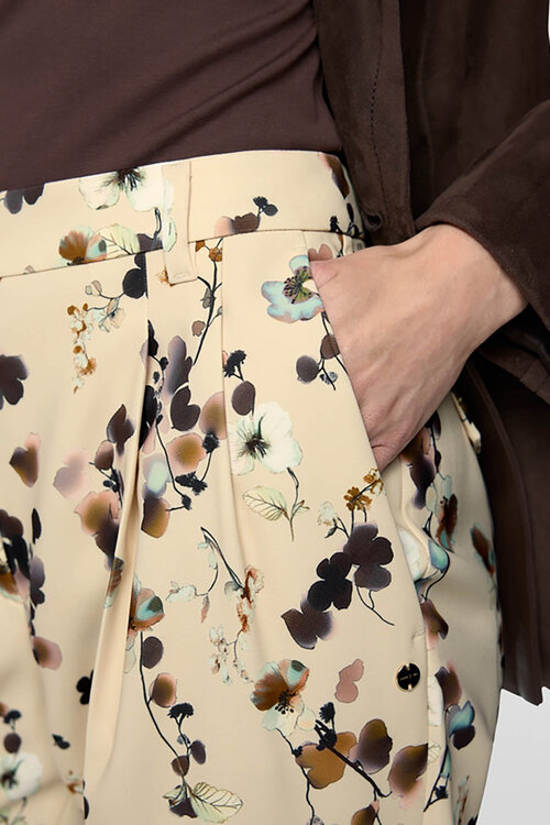 Marc Cain Off White Faqus broek bloemenprint