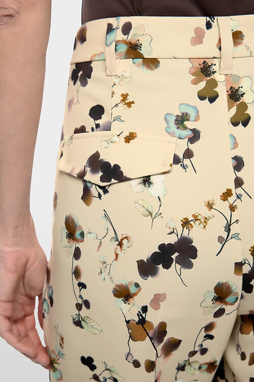 Marc Cain Off White Faqus broek bloemenprint