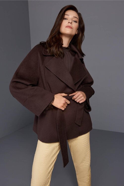 Marc Cain Soepele Blouse met kant bruin