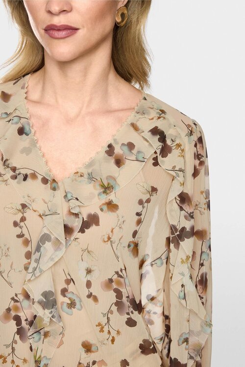Marc Cain Off White Bloemenblouse