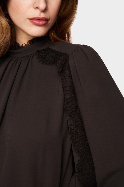 Marc Cain Soepele Blouse met kant bruin