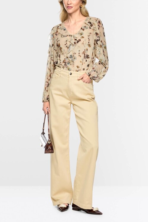 Marc Cain Off White Bloemenblouse