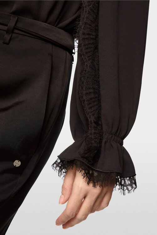 Marc Cain Soepele Blouse met kant bruin