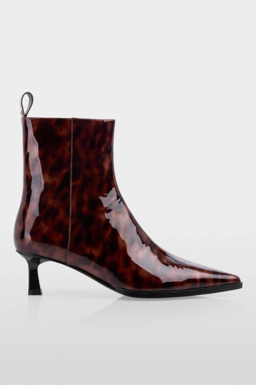 Marc Cain Lakleren enkellaars leopard