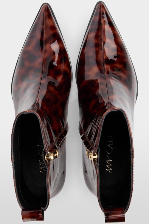 Marc Cain Lakleren enkellaars leopard