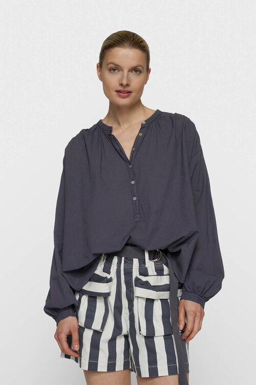 10Days Steel Blue flowy blouse