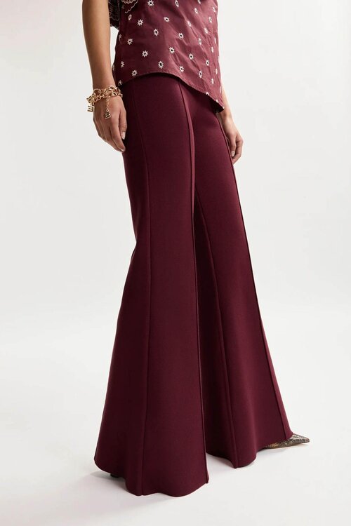 Essentiel Antwerp Broek met wijde pijp bordeaux