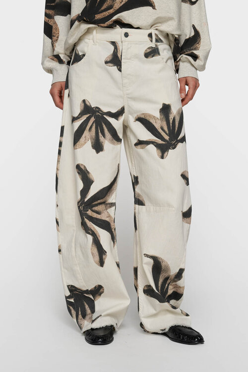 10Days western pants flower ecru