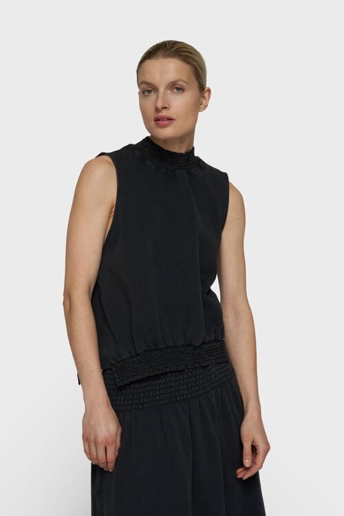 10Days smocked top zwart