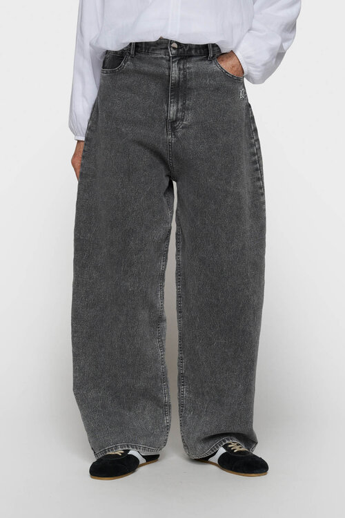 10Days wide pants jog denim grijs