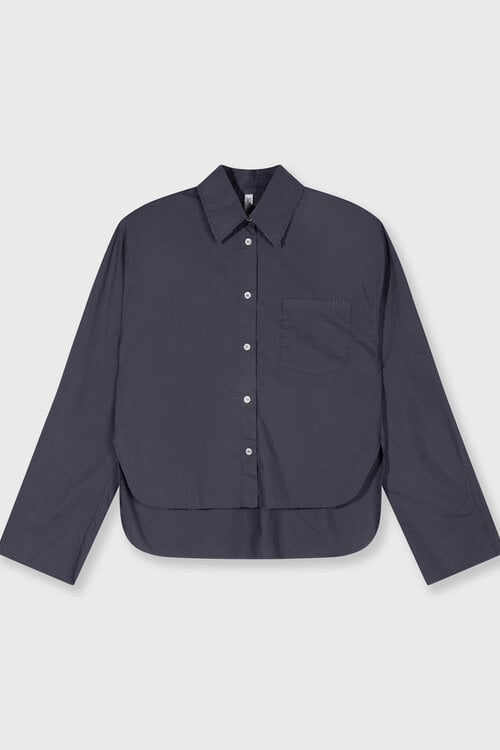 10Days cropped shoulder shirt blauw