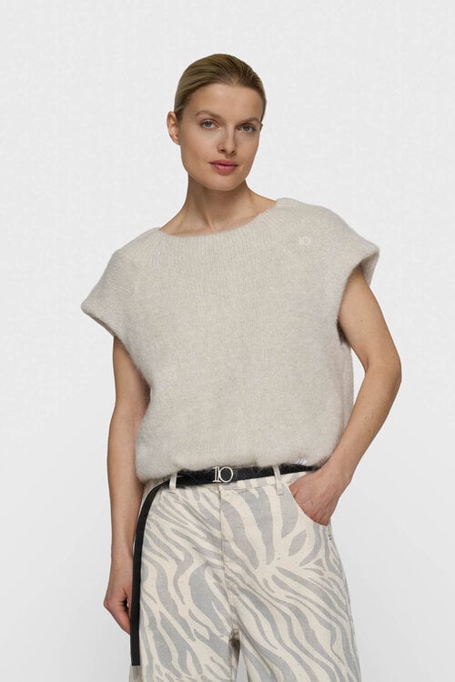 10Days balloon hairy knit top ecru