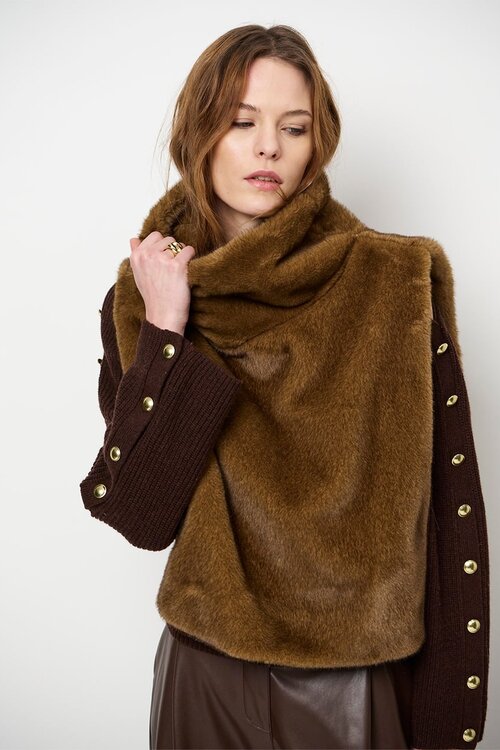 Dante 6 Luca faux fur waistcoat bruin