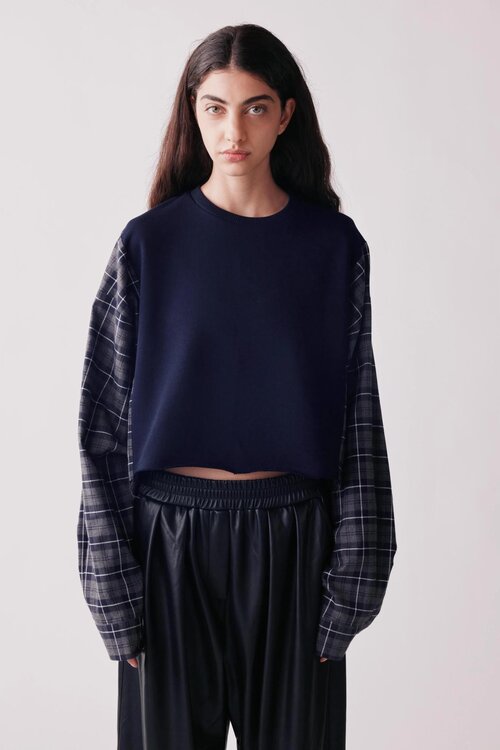 Johny Sweater ruit Navy