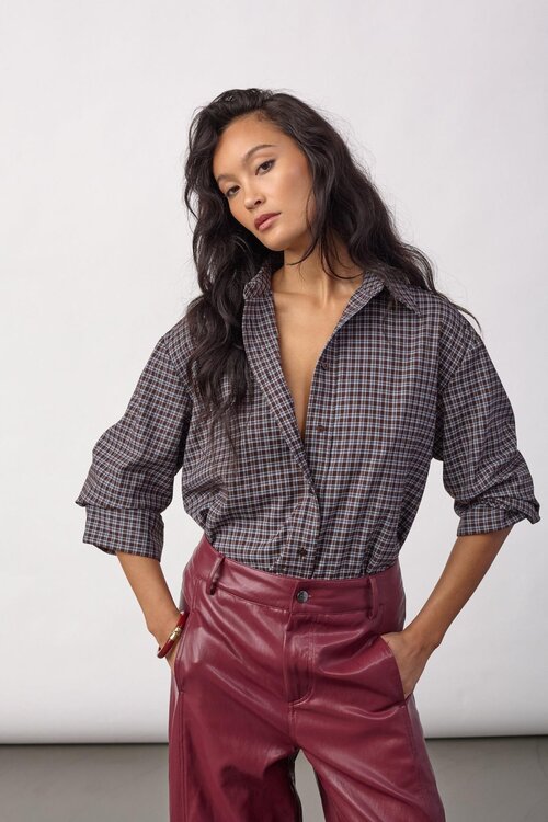 Co'couture Odem Check Shirt bruin