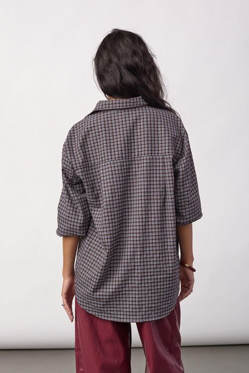 Co'couture Odem Check Shirt bruin