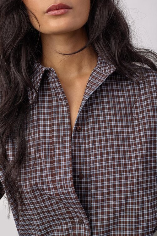Co'couture Odem Check Shirt bruin