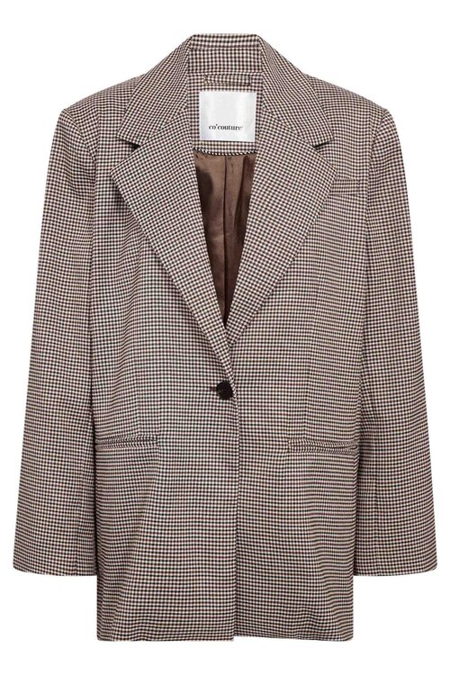 Co'couture Mida ruiten blazer bruin