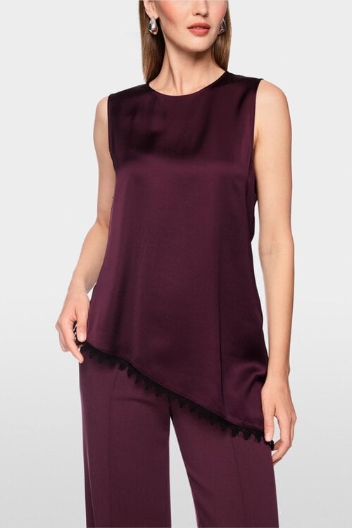 Marc Cain Top mouwloos bordo rood
