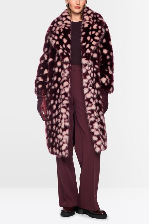 Marc Cain Mantel print bordo rood