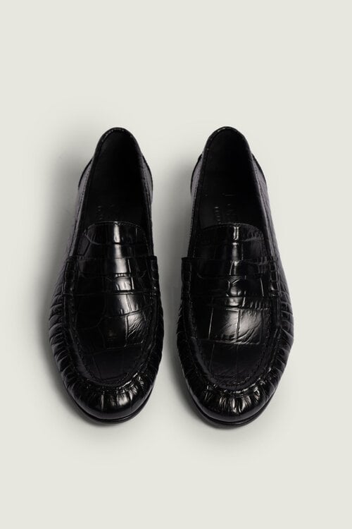 Posa Penny Loafer Wrinkle Croco
