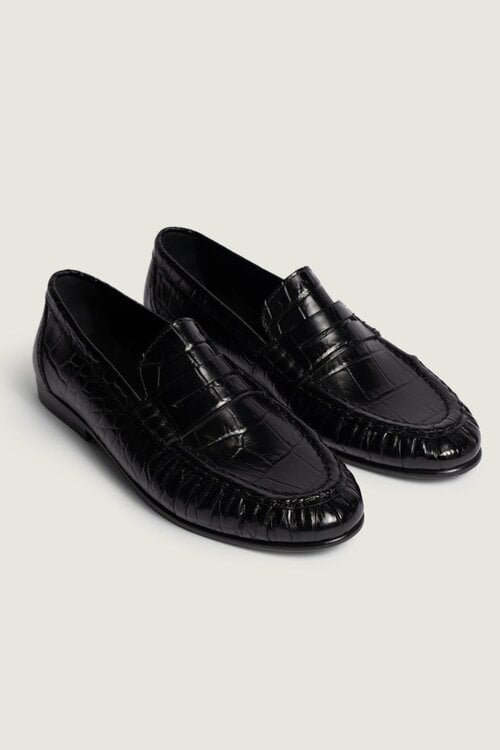 Posa Penny Loafer Wrinkle Croco