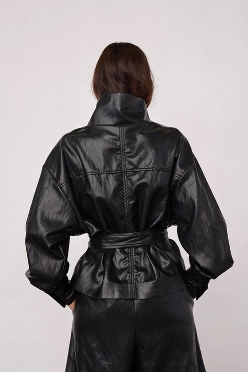 Co'couture Gitt Funnel Neck Blouse black