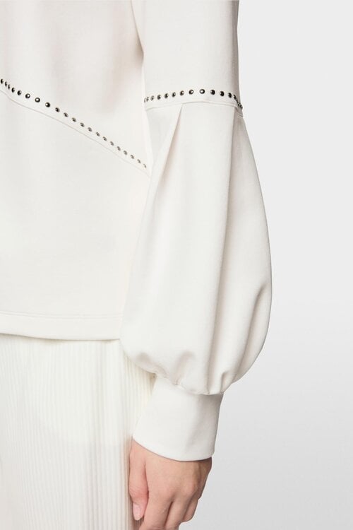 Marc Cain Sweatshirt met studs off white