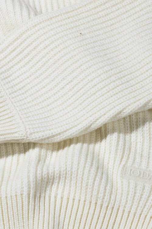 10Days rib knit zip cardigan ecru