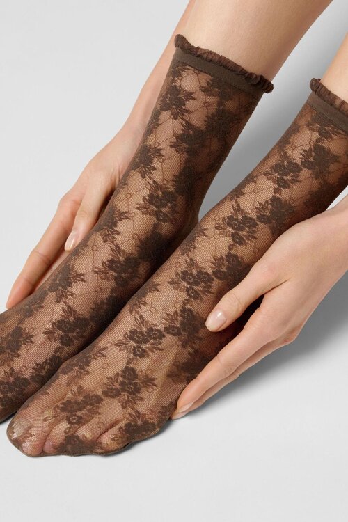 Oroblu Stylish Lace 30 Sok bruin