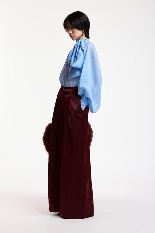 Essentiel Antwerp Wide leg pantalon bordo