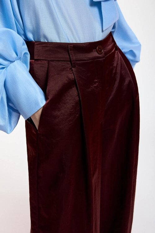 Essentiel Antwerp Wide leg pantalon bordo