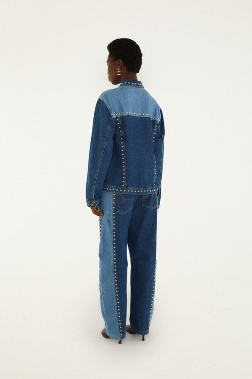 Farm Rio Details studs metal denim