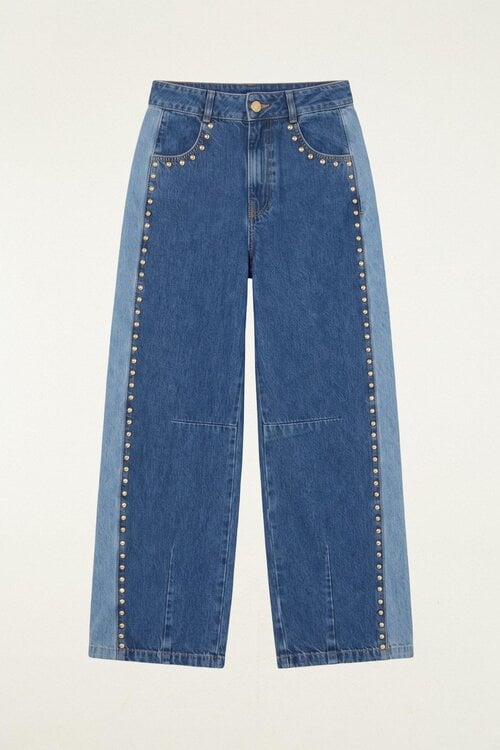 Farm Rio Details studs metal denim