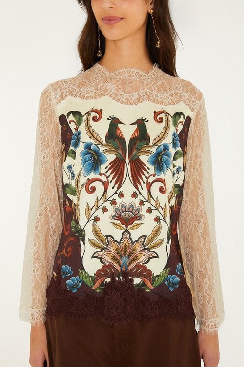 Farm Rio Millena Blouse print offwhite
