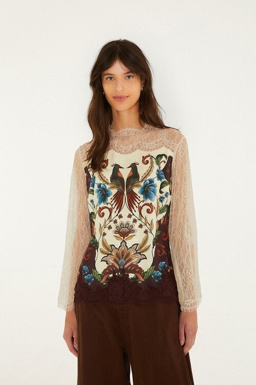 Farm Rio Millena Blouse print offwhite