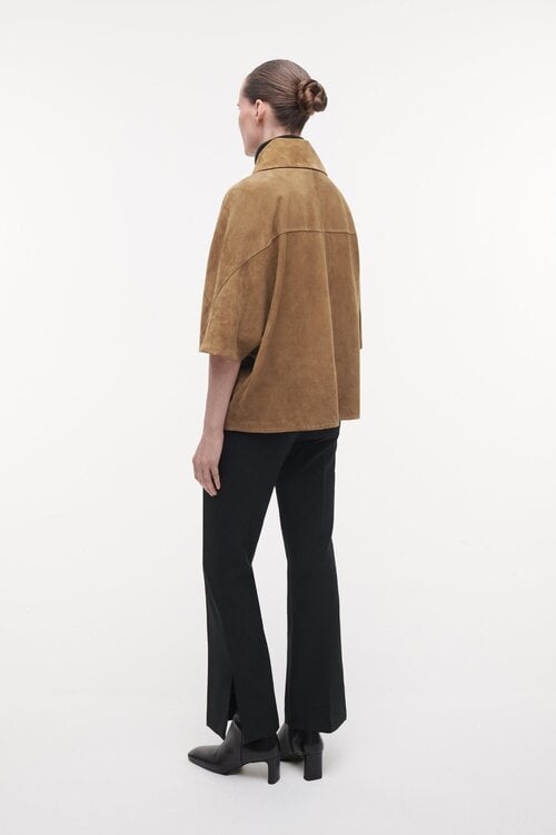 Studio AR by Arma Clara goat suede gilet kaki