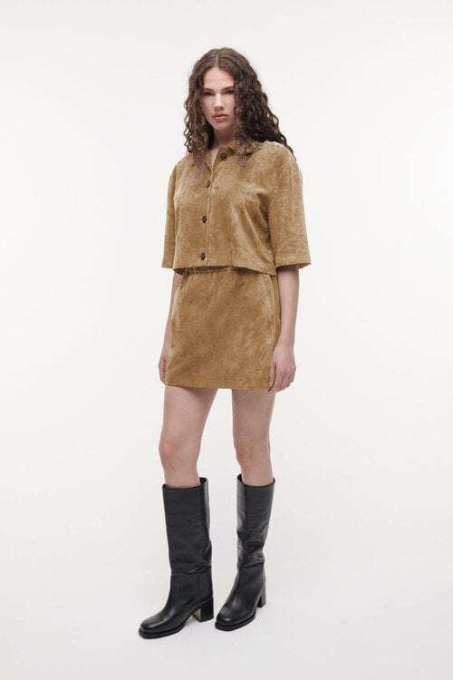Studio AR by Arma Hollis suede blouse kaki