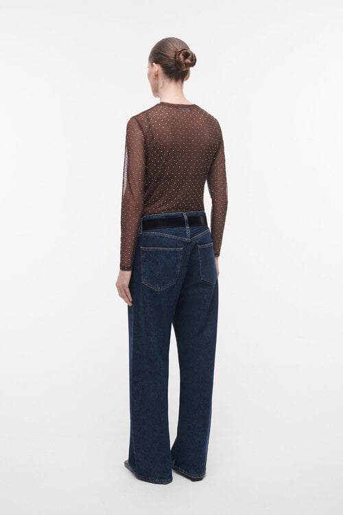 Studio AR by Arma Ines glitter mesh shirt bruin