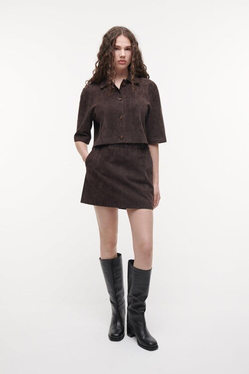 Studio AR by Arma Hollis suede blouse bruin
