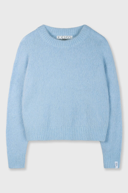 10Days hairy knit sweater blauw