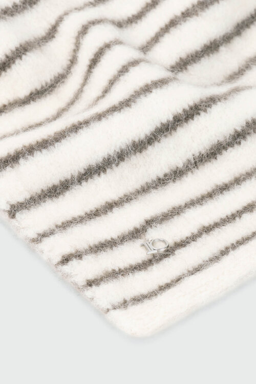 10Days hairy knit scarf stripes bruin