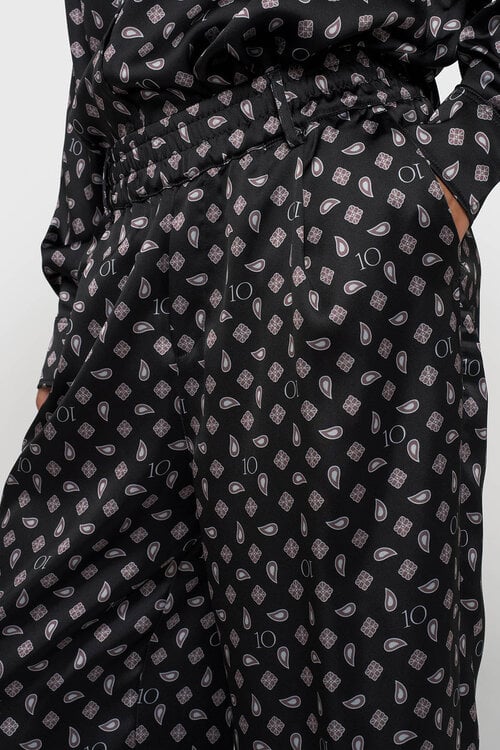 10Days fluid pants paisley zwart