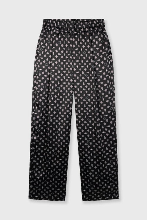 10Days fluid pants paisley zwart