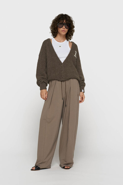 10Days hairy knit cardigan bruin