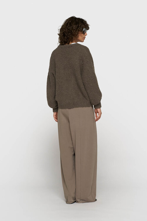 10Days hairy knit cardigan bruin